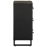 Buffets 2 pcs noir 60x33x75 cm bois massif de manguier – Image 4