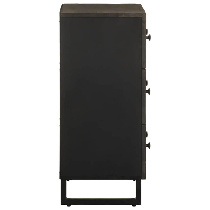 Buffets 2 pcs noir 60x33x75 cm bois massif de manguier – Image 4