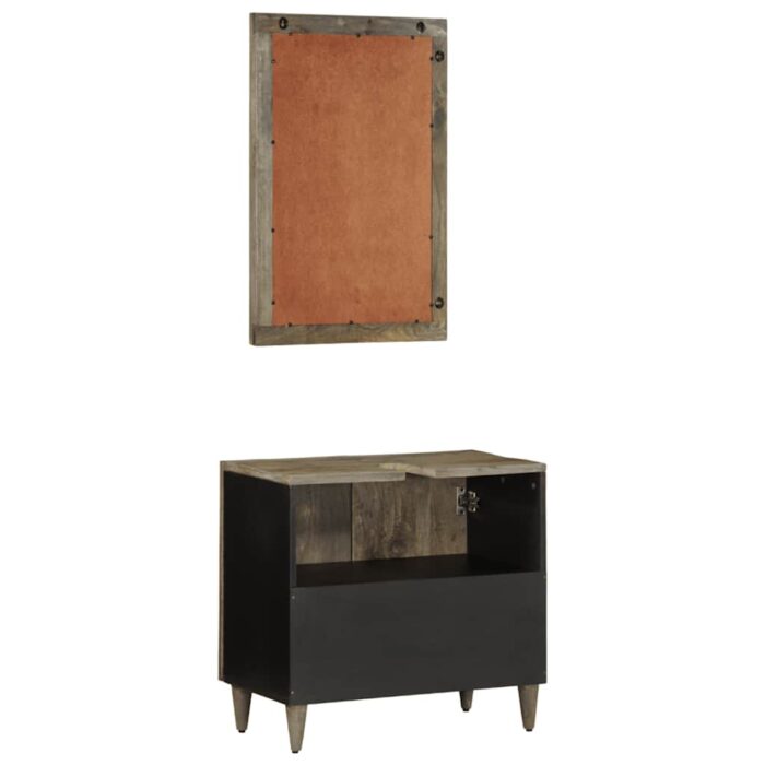 Ensemble de meubles salle de bain 2 pcs bois de manguier massif – Image 5