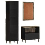 Ensemble de meubles de salle de bain 3 pcs bois manguier massif – Image 6