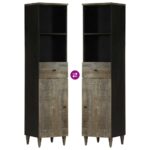 Ensemble de meubles de salle de bain 3 pcs bois manguier massif – Image 8