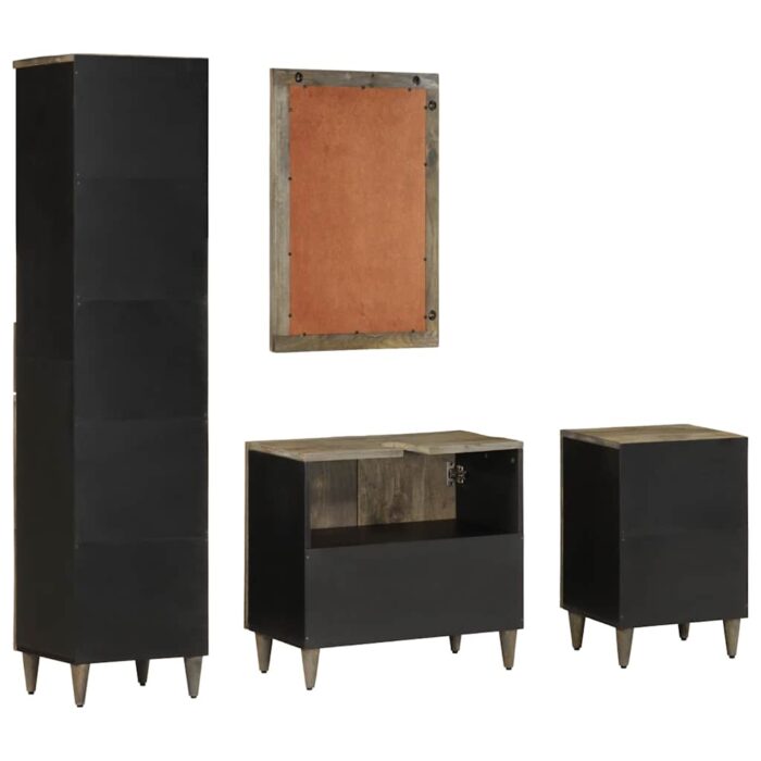 Ensemble de meubles de salle de bain 4 pcs bois manguier massif – Image 7