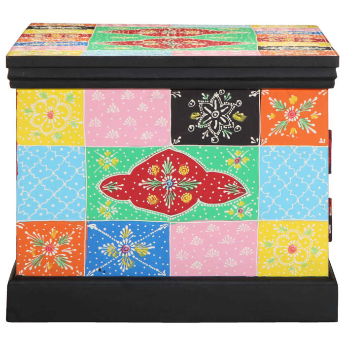 Table basse multicolore 90x50x40 cm bois de manguier massif – Image 3