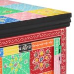 Table basse multicolore 90x50x40 cm bois de manguier massif – Image 5