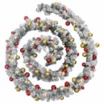 Guirlande de Noël avec boules et lumières LED vert 20 m PVC – Image 2