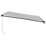 Auvent manuel rétractable anthracite et blanc 400x300 cm – Image 2