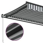 Auvent manuel rétractable anthracite et blanc 400x300 cm – Image 4