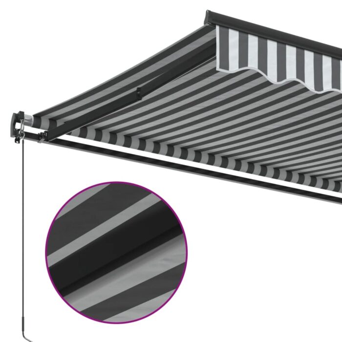Auvent manuel rétractable anthracite et blanc 400x300 cm – Image 4