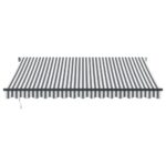 Auvent manuel rétractable avec LED anthracite blanc 400x300 cm – Image 2