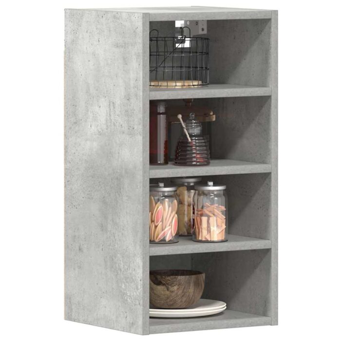 Armoire suspendue gris béton 30x29,5x60 cm bois d'ingénierie – Image 1