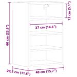 Armoire suspendue sonoma gris 40x29,5x60 cm bois d'ingénierie – Image 8