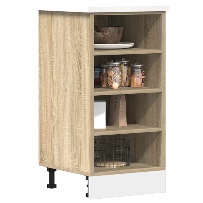Armoire basse chêne sonoma 40x44,5x81,5 cm bois d’ingénierie – Image 1
