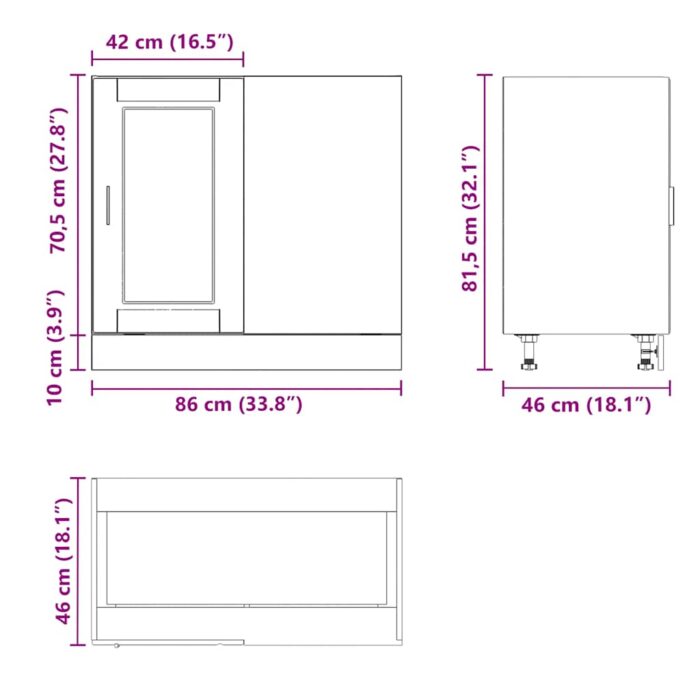 Meuble bas du lavabo "Lyon" blanc bois d'ingénierie – Image 11