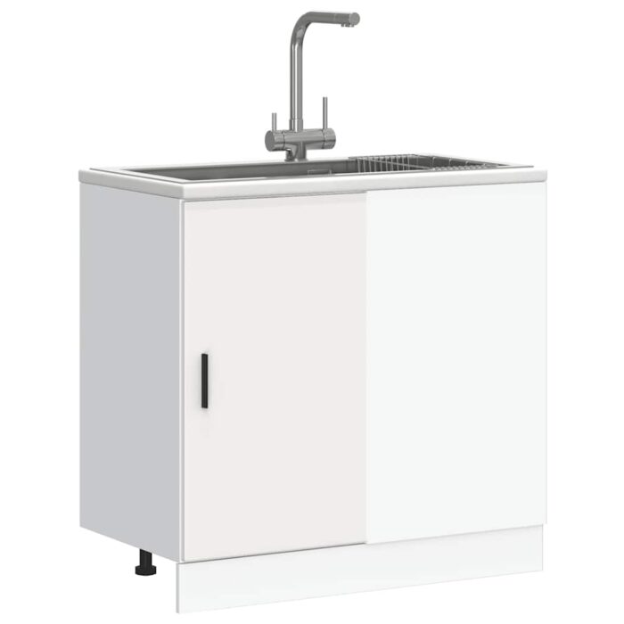 Meuble bas du lavabo "Lyon" blanc bois d'ingénierie – Image 2