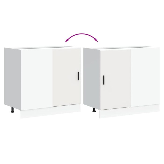 Meuble bas du lavabo "Lyon" blanc bois d'ingénierie – Image 7