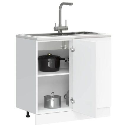 Meuble bas du lavabo "Lyon" blanc bois d'ingénierie