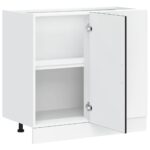 Meuble bas du lavabo noir bois d'ingénierie – Image 4