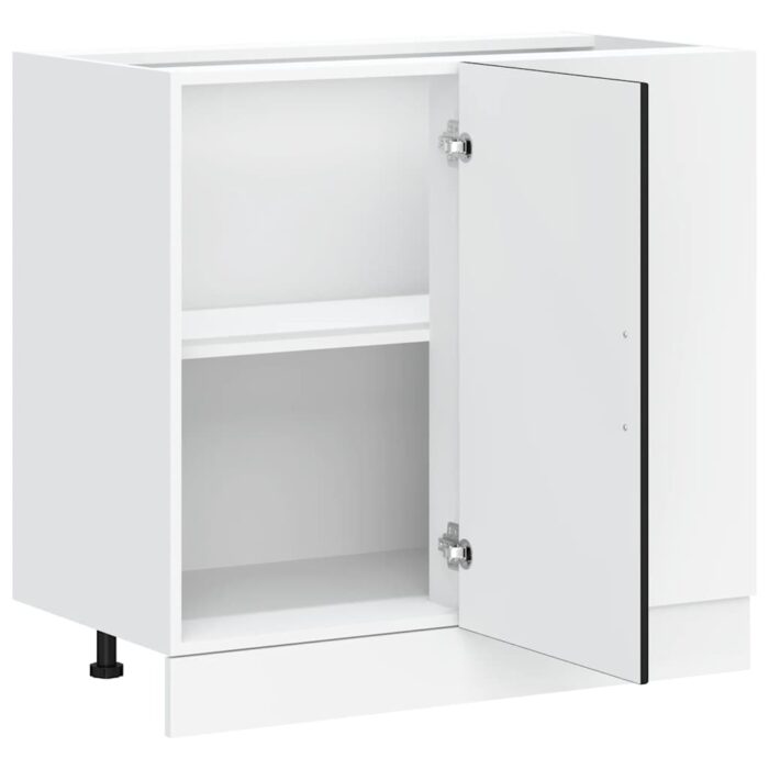 Meuble bas du lavabo noir bois d'ingénierie – Image 4