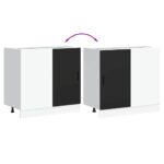 Meuble bas du lavabo noir bois d'ingénierie – Image 7