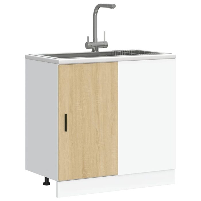 Meuble bas du lavabo chêne sonoma bois d'ingénierie – Image 2