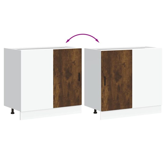 Meuble bas du lavabo chêne fumé bois d'ingénierie – Image 7