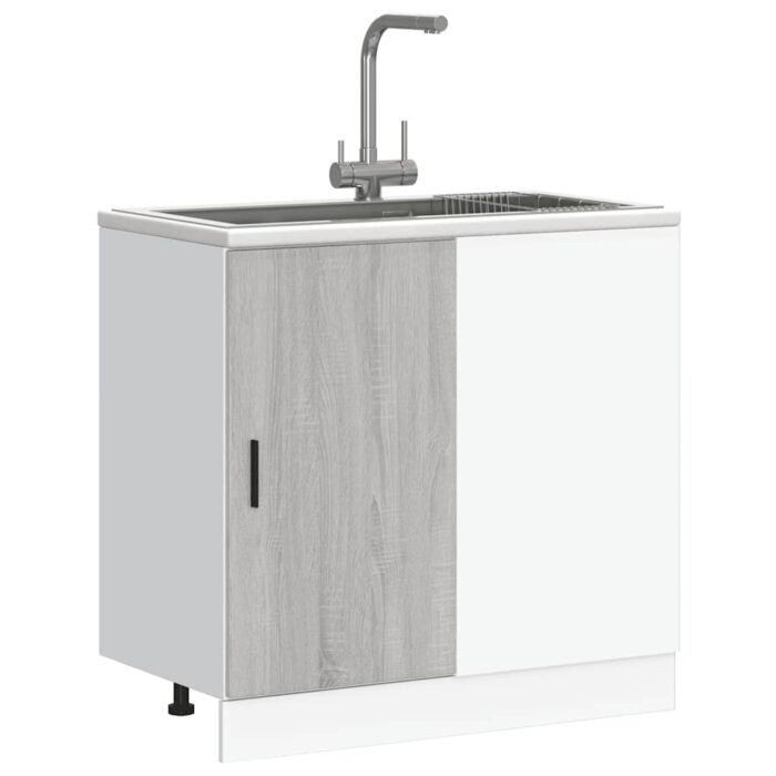 Meuble bas du lavabo "Lyon" sonoma gris bois d'ingénierie – Image 2