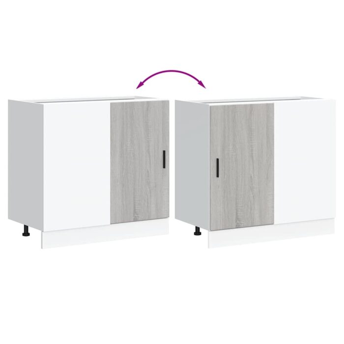 Meuble bas du lavabo "Lyon" sonoma gris bois d'ingénierie – Image 7