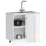 Meuble bas du lavabo "Lyon" sonoma gris bois d'ingénierie