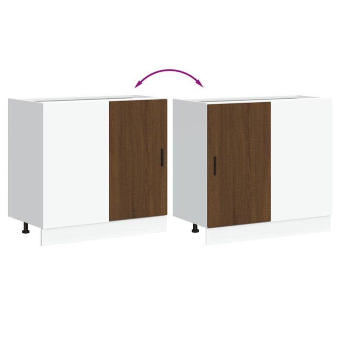 Meuble bas du lavabo "Lyon" chêne marron bois d'ingénierie – Image 7