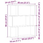 Bibliothèque vieux bois 80x24x96 cm bois d'ingénierie – Image 7