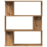 Bibliothèque chêne artisanal 80x24x96 cm bois d'ingénierie – Image 2