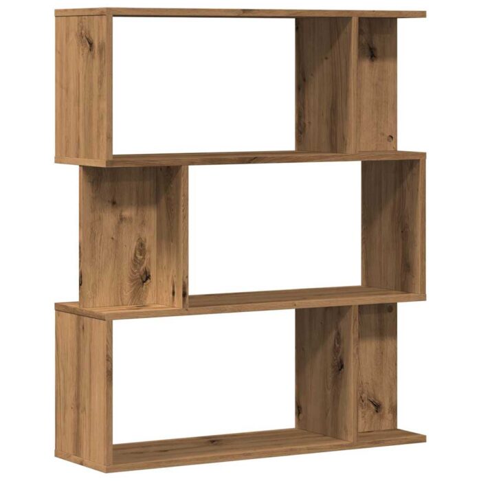 Bibliothèque chêne artisanal 80x24x96 cm bois d'ingénierie – Image 4