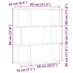 Bibliothèque chêne artisanal 80x24x96 cm bois d'ingénierie – Image 7