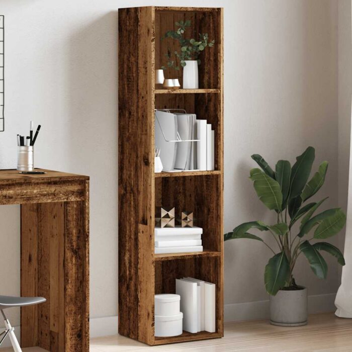 Bibliothèque vieux bois 36x30x143 cm Bois d'ingénierie – Image 2