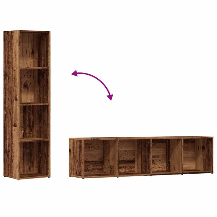 Bibliothèque vieux bois 36x30x143 cm Bois d'ingénierie – Image 6