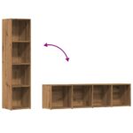 Bibliothèque chêne artisanal 36x30x143 cm bois d'ingénierie – Image 6