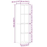 Bibliothèque chêne artisanal 36x30x143 cm bois d'ingénierie – Image 9