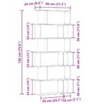 Bibliothèque vieux bois 80x24x192 cm bois d'ingénierie – Image 7