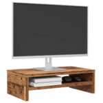 Support de moniteur vieux bois 42 x 24 x 13cm bois d'ingénierie