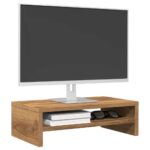 Support de moniteur chêne artisanal 42x24x13 cm bois ingénierie