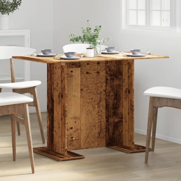 Table à manger vieux bois 110 x 60 x 75 cm bois ingénierie – Image 2