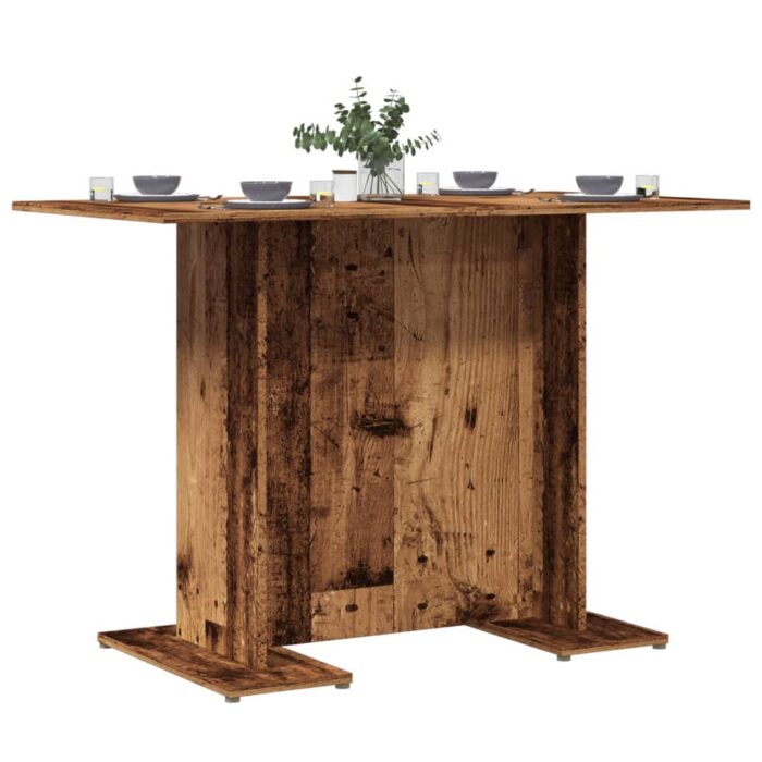 Table à manger vieux bois 110 x 60 x 75 cm bois ingénierie – Image 1