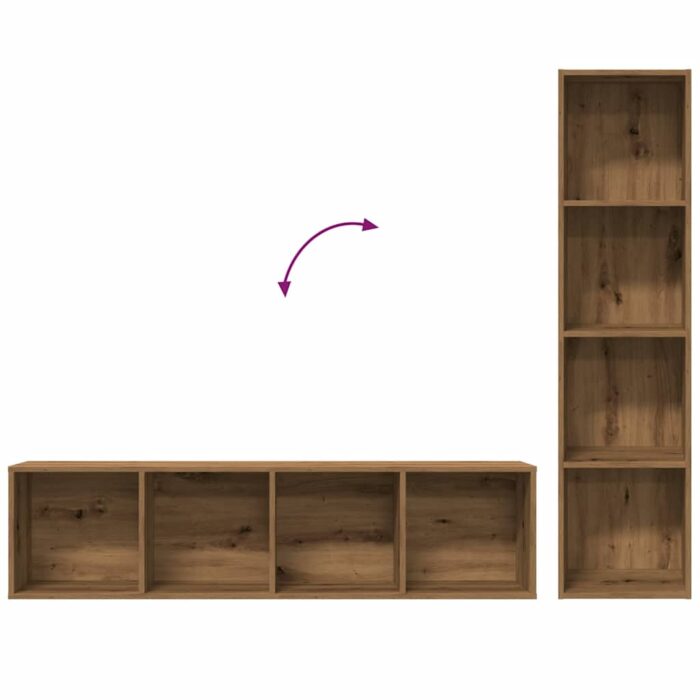 Bibliothèque/Meuble TV chêne artisanal 36x30x143 cm – Image 5