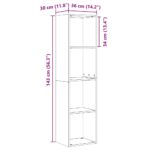 Bibliothèque/Meuble TV chêne artisanal 36x30x143 cm – Image 8