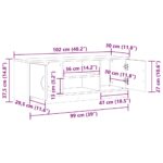 Meuble TV vieux bois 102x30x37,5 cm bois d'ingénierie – Image 8