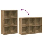 Bibliothèque/Buffet chêne artisanal 66x30x98 cm bois ingénierie – Image 6