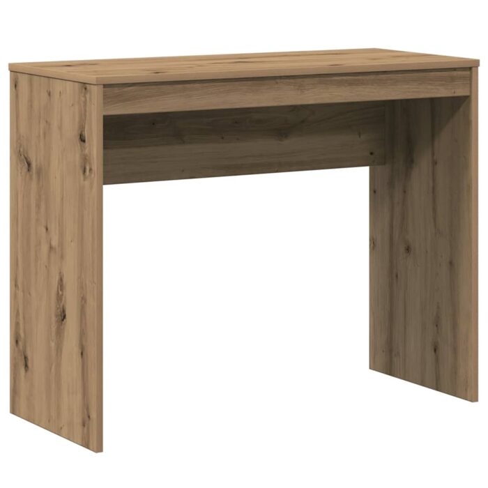 Bureau chêne artisanal 90x40x72 cm bois d'ingénierie – Image 1