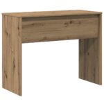 Bureau chêne artisanal 90x40x72 cm bois d'ingénierie – Image 5
