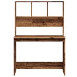 Bureau avec étagères vieux bois 102x45x148 cm bois d'ingénierie – Image 3