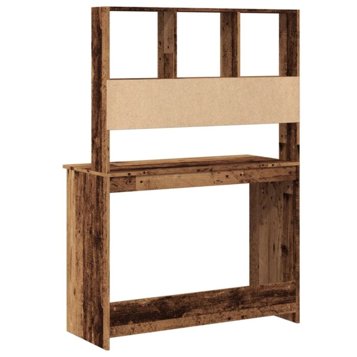 Bureau avec étagères vieux bois 102x45x148 cm bois d'ingénierie – Image 5